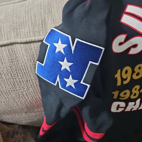 San Francisco Mitchell And Ness 49ers Red and Black Crewneck. NWT. - Picture 3 of 7